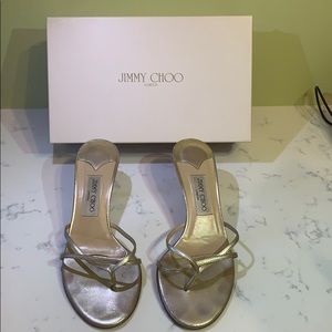 Jimmy Choo Nimbus Gold heeled sandals